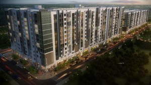 rendering of large apartment building in orlando - jefferson apartment group