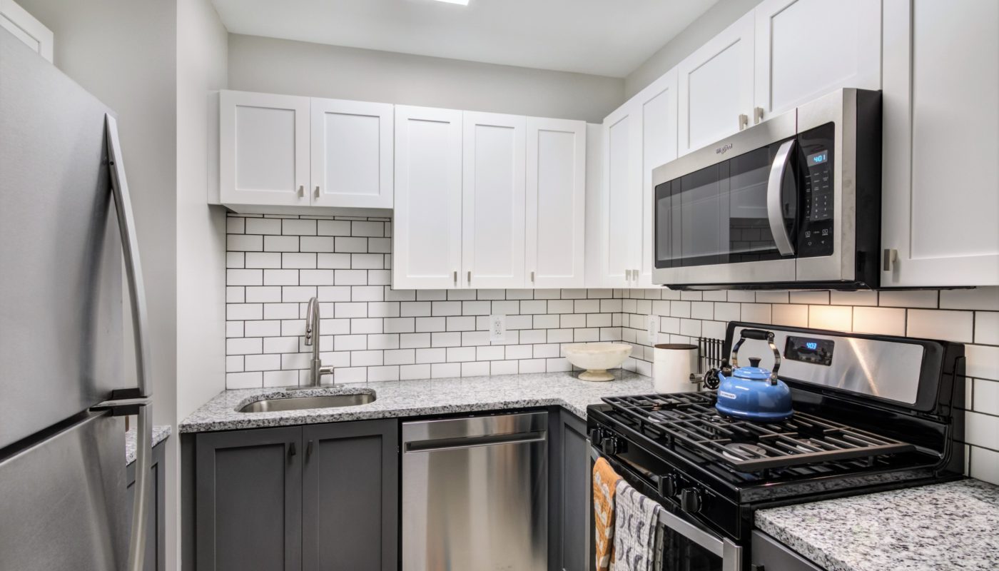 kitchen appliances and cabinets lma longwood apartment boston, MA