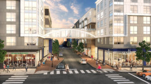 rendering of shops and restaurants located near j malden center - jefferson apartment group
