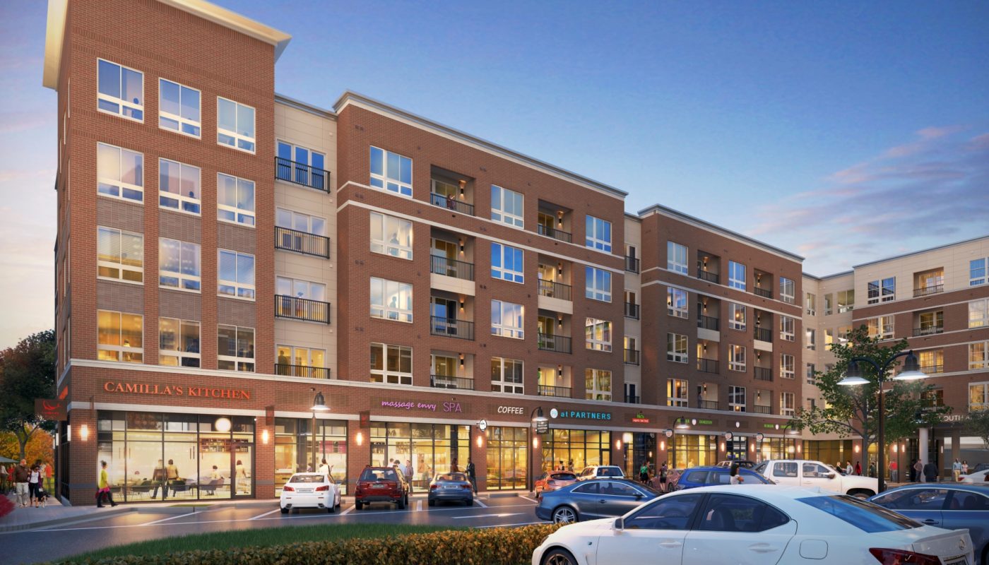 building exterior apartments and retail - Alexandria VA