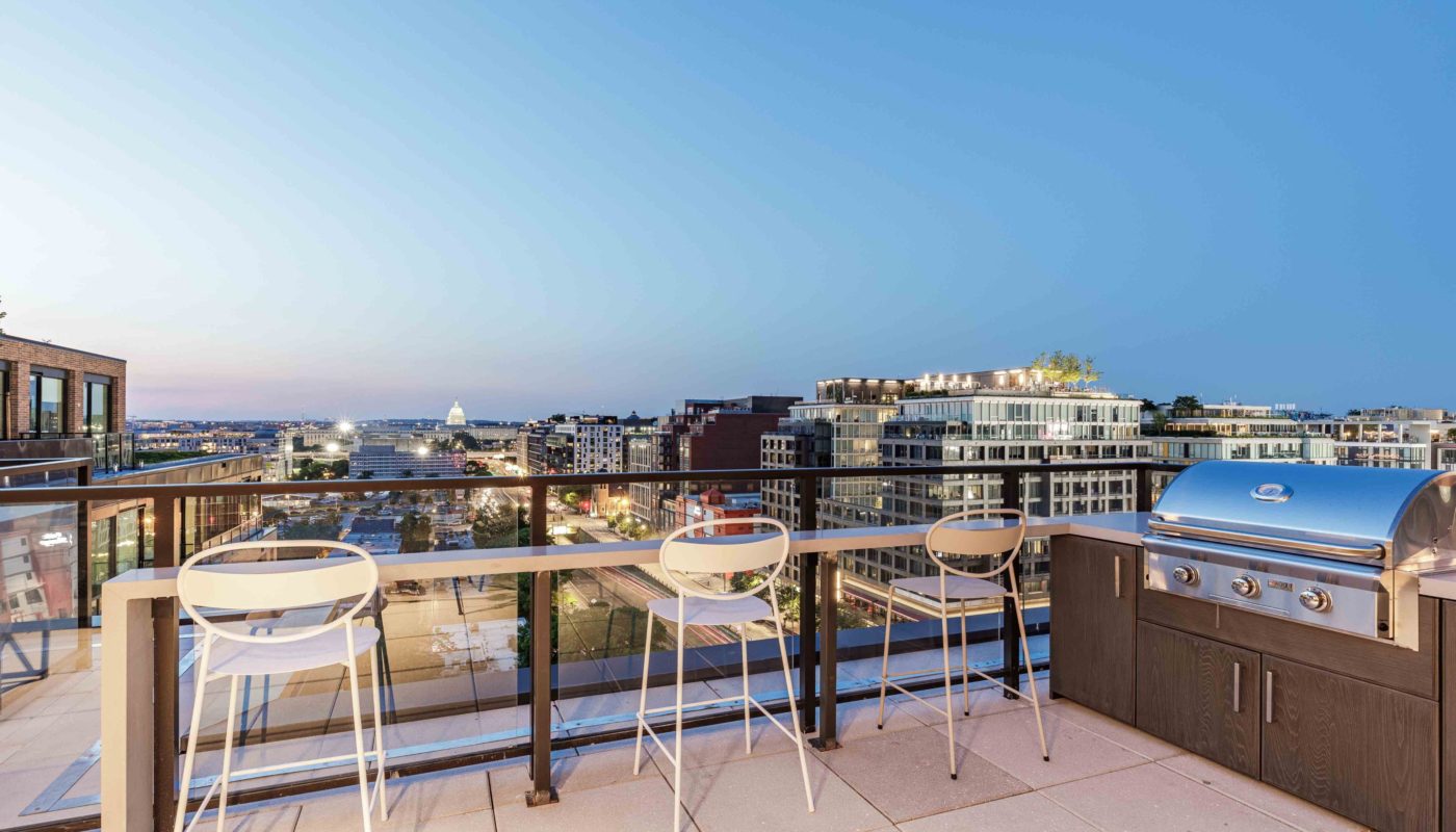 rooftop deck J Coopers Row SW DC luxury apartments Nationals Park