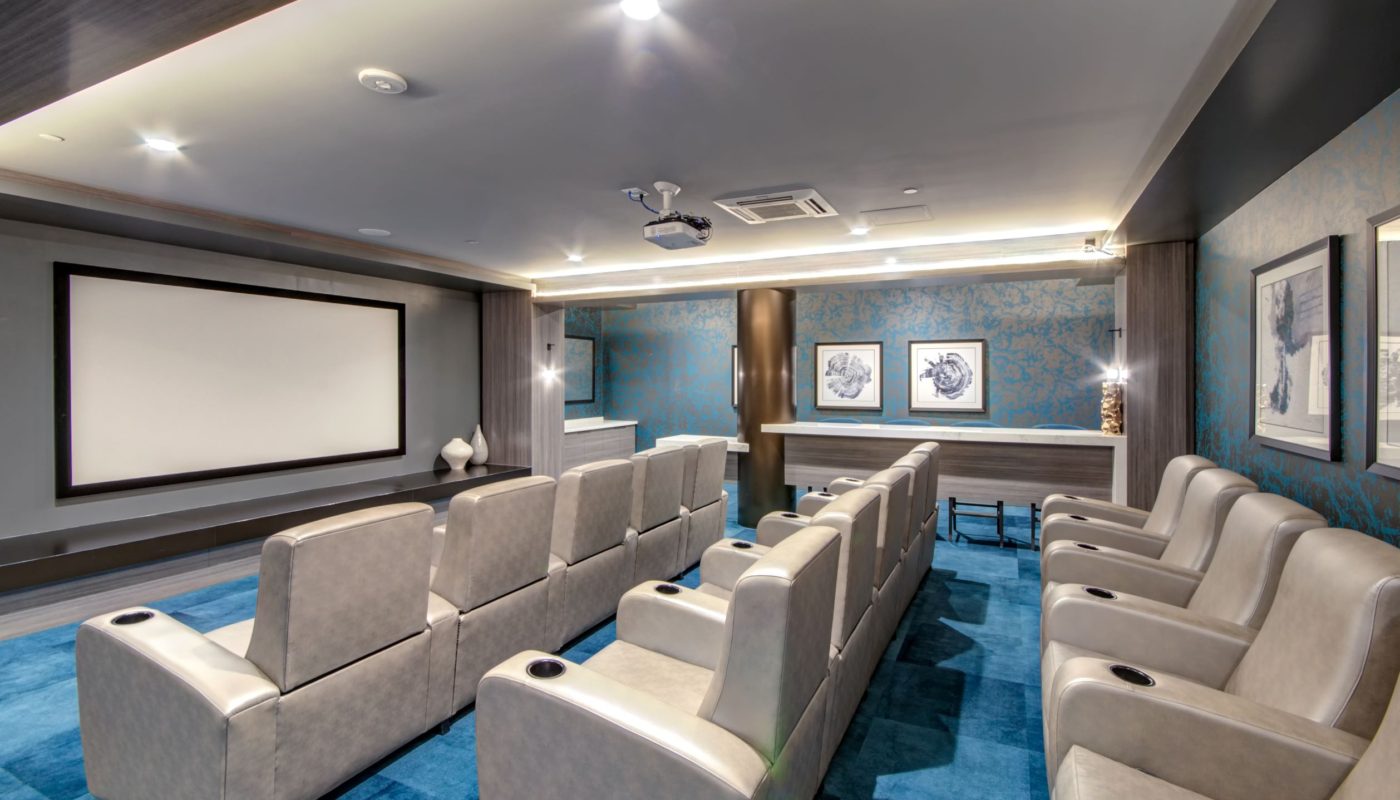 movie screening room with comfortable seating - Annapolis Junction MD luxury apartments